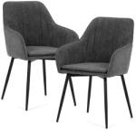 Autronic Set de scaune de masă 2 buc, gri, 53 x 80 x 62 cm, gri