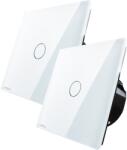 LIVOLO 2 db Livolo egyszerű érintőkapcsolós csomag, üveg, fehér (BB-701/701-11)