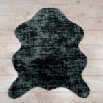 Oyo Concept Pelus Oyo Concept rövidszálú szőnyeg, 100x150 cm, menetmagasság 2 cm, 1103 GSM, poliészter, csúszásmentes hátlap, sötétszürke (post_pelus_desenli_koyu_gri_100x150)