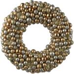 Decoris dekoratív koszorú gömbökkel, 33 cm átmérő, Műanyag, Arany