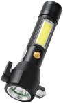 Foton Super 0342 újratölthető LED zseblámpa, 5W, 500 lm, Üvegtörővel és övvágóval, USB töltés, Li-Ion akkumulátor 3.7 V 2200 mAh, Alumínium, Fehér (322449)