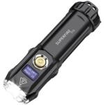 SUPERFIRE F15 LED zseblámpa, 36W, 2000 lm, 300m, 3700 mAh akkumulátor, USB-C töltés, IP44