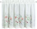 Eurofirany Függöny Ráncolószalaggal SYLWIA 150 x 60 fehér/rózsaszín