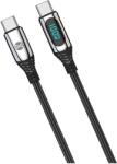 Tokgalaxis Kábel: Forever - Type-C / Type-C (USB-C) fekete szövet gyorstöltő kábel 1m, 100W (TG-TF5900495082749)
