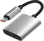 Mcdodo Audioadapter 2 az 1-ben, Mcdodo, USB-C - 2x USB C, ezüst (060006)