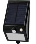 Flink Napelemes fali lámpa Flink, kivehető, mozgásérzékelővel, 230 lm, akkumulátor 3.7V 1200mAh 18650 Li-ion, IP44, Fekete (FK-LS-8C06-BK)
