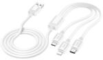 hoco. x74 töltőkábel 3in1, usb - lightning/microusb/type-c, 2a, 100cm, fehér (X74_W)