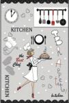 Oyo home konyhaszőnyeg, Chef modell, 80x200 cm, poliészter, digitális nyomtatás, csúszásmentes hátlap, többszínű (WOOKECE256_80x200)