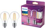 Philips Classic A60 LED izzókészlet, 2 db, E27, 7W (60W), 806 lm, meleg fehér fény (2700K)