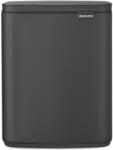 Brabantia Bo Waste Bin hulladékgyűjtő felnyitható, Soft-Close fedéllel, műanyag tartály, 12L - C méret, acél, határtalan szürke ásványi textúra - 233746 (233746) - emag