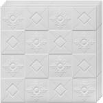 Teno 50x 3D Teno® Tapéta készlet, fedőfelület 24, 5 nm, öntapadós, Négyzet és rombusz mintás, fal/mennyezet, vízálló, könnyen felszerelhető, modern design, 70x77 cm, fehér (TENO851)