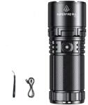 SUPERFIRE Y2 LED zseblámpa, Zoom, 20W, 1400 lm, 1000m, 6000 mAh akkumulátor, USB-C töltés, első hátsó lámpa, IP44