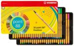 STABILO Fineliner Point 88 Fémdobozos tűfilc készlet, Vegyes színű, 50 db (SW88506)