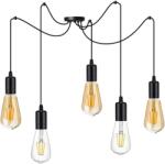 ADVITI függőlámpa LINO AD-LD-6360BE27, 5 x 60W, E27, IP20, fém, fekete