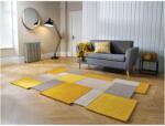 Flair Rugs Collage téglalap alakú szőnyeg, 150 x 240 cm, 3900 g/m2, 100% gyapjú, okkersárga / krémszínű