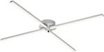 Briloner Leuchen GO LED integrált LED-csillár, 4 állítható kar, 20W, 2000 lumen, meleg fény (3000K), 78x78x6, 2 cm, ezüst (3181-049)