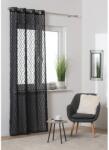 Splendid Tulum Áttetsző függöny, 140x260 cm, 100% poliészter, Gyűrűs, Bolyhozott, Fekete (GF-TULUMK-140/260-BL)