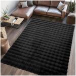 Heinner Paopao prémes téglalap alakú szőnyeg, 80 x 150 cm, 1600 g/m2, 100% poliészter, fekete