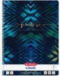 Herlitz jegyzetfüzet készlet, A4, egy spirálos, 80 oldal, 70 g/m2, perforációk és mikroperforációk, dupla vonalzó, négyzetrácsos, Batik Fearless minta, 5 db (50044153-5)