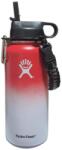 Hydro Flask rozsdamentes acél és vákuumszigetelt vizes palack fedéllel, bilinccsel és szívószállal 946 ml, bordó/fehér (sid504)