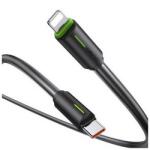 USAMS yu adatkábel, type-c - lightning, 30w, gyorstöltő, 100cm, fekete (SJ735USB01)