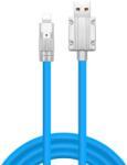  JKX Szilikon Bevonatú Töltőkábel, Lightning/USB csatlakozó, 3A gyorstöltés, 1 méter, kék (TB24541_1)