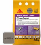 Sika Fugagitt SikaCeram-655 CleanGrout antracit, 5 kg-os zacskó, 1-8 mm széles hézagokhoz, bel- és kültéri használatra, antracit (700714)