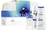 Dove Advanced Care ajándékkészlet: Mélyen tápláló tusfürdő, 225 ml + Dove testápoló tej, 250 ml + Dove Original Stick, 40 ml