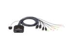 ATEN CS22DP 2-Port USB DisplayPort Cable KVM Switch with Remote Port Selector (CS22DP)