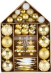Kring karácsonyfadísz készlet, különböző formájú és méretű, arany, 70 db (EG01-PE10-LX70-Gold)
