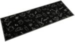 vidaXL fekete reggeli mintás mosható bársony konyhaszőnyeg 60x180 cm 4005585 (4005585)