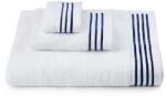 H Hotel Supplier 3 db-os hímzett törölközőkészlet, H Hotel Supplier, 33x33cm, 41x76 cm, 69x147 cm, 100% pamut, 700 GSM, kék (3PBros-Albastru)