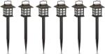 Kring napelemes LED kültéri kerti lámpa, matt diffúzoros típus lámpa, 0.06W, 1 lm, 200mAh , műanyag , 8.5x8.5x8.5x8.5x40.5cm, 6 db