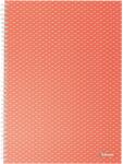 Esselte Colour'Breeze irodai jegyzetfüzet, karton, újrahasznosítható, A4-es, 80 lapos, spirállal, matematika, korall (ES628478)
