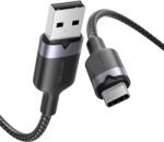 Vention USB-kábel USB Type-C-hez, 3A, nylon, max. 60 W, fekete, 2 m (INN-074161)