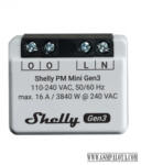 Shelly PM Mini Gen3, WiFi + Bluetooth modul, fogyasztásméréssel (SHELLY-PMM-GEN3)