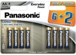 Panasonic Everyday Power AA elem, 8 db (LR6EPS/8BW 6+2F)