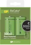 GP Batteries ReCyko+ tölthető akkumulátor HR14, 2xC 3000mAh, 2db/bliszert B0832, zöld (B0832)
