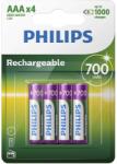 Philips AAA 700mAh újratölthető elemek, 4db (R03B4A70/10)