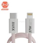 AVAX CB611P MAGNETY 27W 1m USB-C - Lightning adat- és töltőkábel (AVAX_CB611P) (AVAX_CB611P)