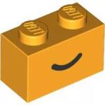LEGO® 3004pb302c110 - LEGO élénk világos narancssárga kocka 1 x 2 méretű, mosoly mintával (3004pb302c110)