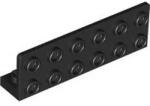 LEGO® 5090c11 - LEGO fekete fordító lap 1 x 6 és 2 x 6 méretű, 1 x 4 kivágással (5090c11)