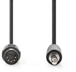 Nedis CAGL20100BK10 audio kábel 5p DIN dugó - 3, 5mm szereo jack dugó, hossz 1m (CAGL20100BK10)