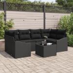 vidaXL Комплект дивани 7 бр. Черно полиратан (3355292)