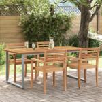 vidaXL Градинска маса Сив 180 x 90 x 75 cm Солидно акациево дърво (4010596)
