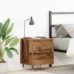 vidaXL Нощен шкаф Старо дърво 40 x 35 x 50 см Инженерна дървесина (863462)