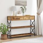 vidaXL Конзолна маса Старо дърво 100 x 28 x 75 см (863527)