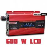 UKC Инвертор на напрежение ukc kc-600d, 12v - 220v, 600w, lcd (kc-600d)