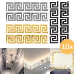 Autocolante 3D cu oglindă pentru perete (10 buc) | GLOROB Argint