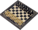 Handmade in RO Set Șah și Table din Lemn de Fag Lucrat Manual, 26x26 cm (Negru/Alb) - 26x26 cm, Negru cu Alb (26n)